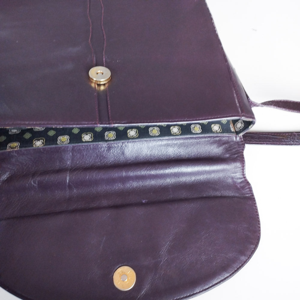 VIN-BAG-26481 Vintage δερμάτινη τσάντα μελιτζανί