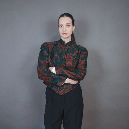 VIN-OUTW-33378 Vintage σακάκι 80s εμπριμέ M