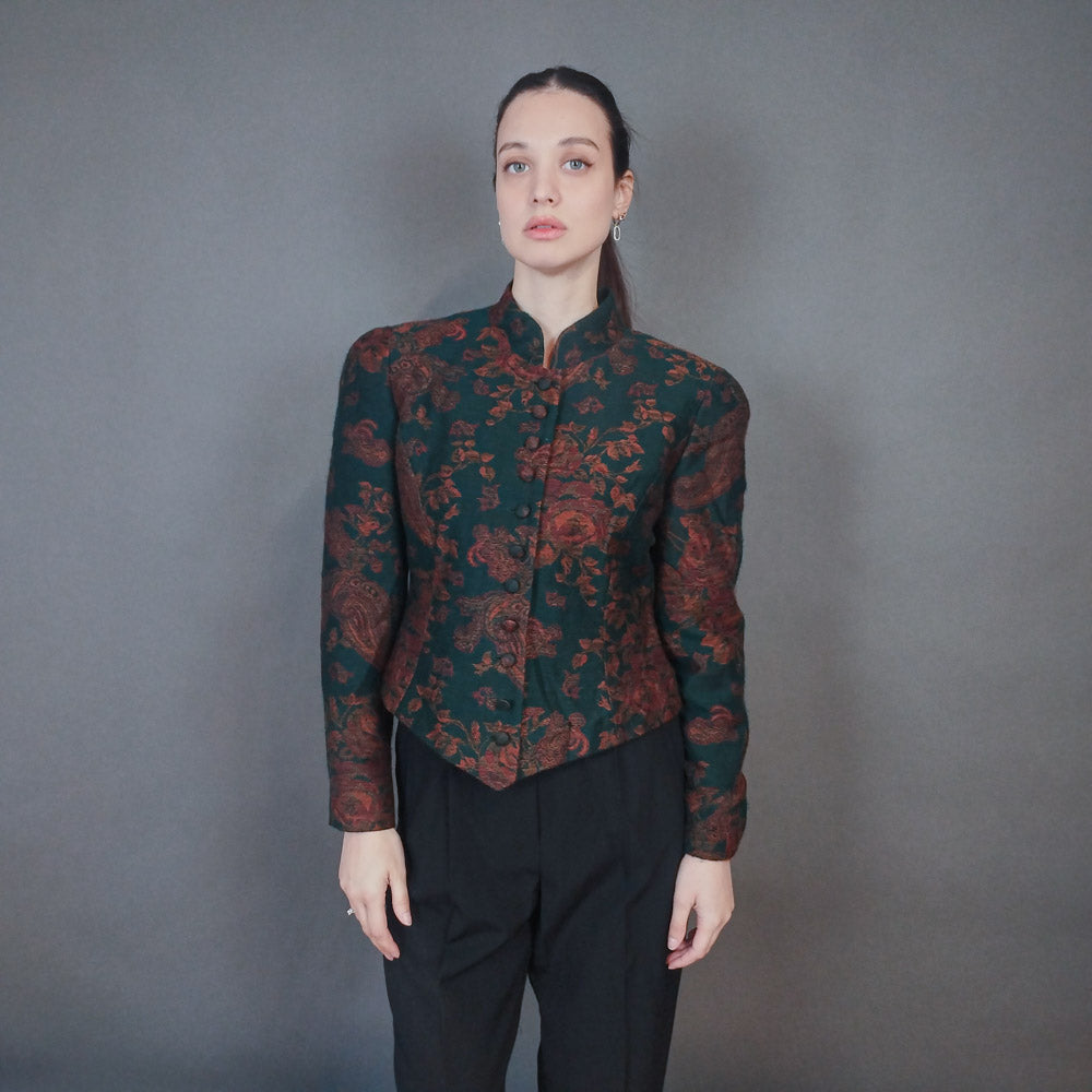 VIN-OUTW-33378 Vintage σακάκι 80s εμπριμέ M