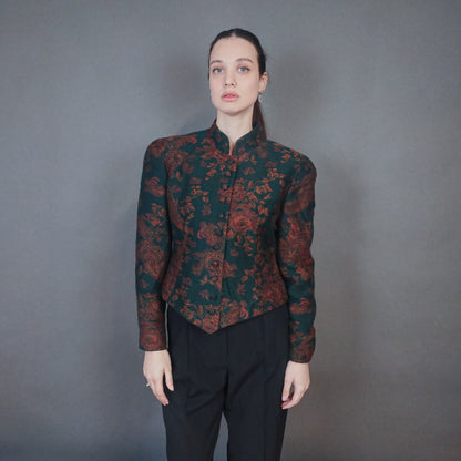 VIN-OUTW-33378 Vintage σακάκι 80s εμπριμέ M