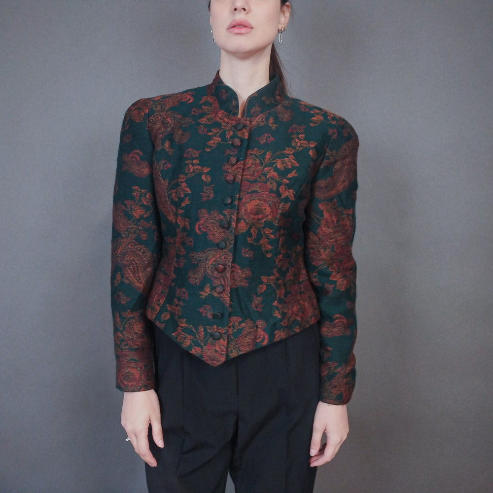 VIN-OUTW-33378 Vintage σακάκι 80s εμπριμέ M