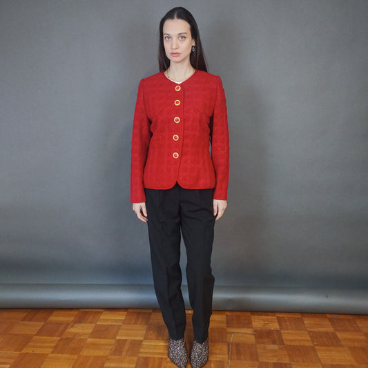 VIN-OUTW-33381 Vintage σακάκι μάλλινο Μ