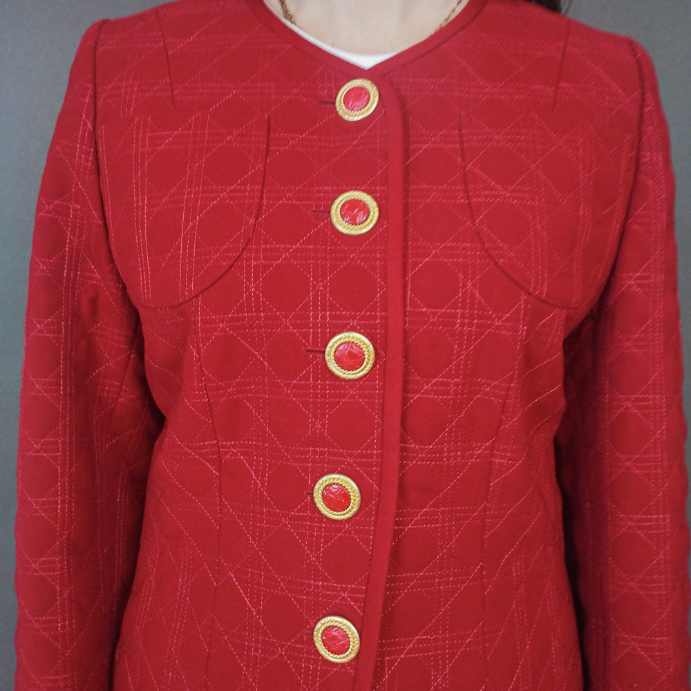 VIN-OUTW-33381 Vintage σακάκι μάλλινο Μ