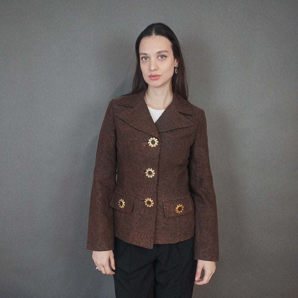 VIN-OUTW-33387 Vintage σακάκι με ανάγλυφα σχέδια S