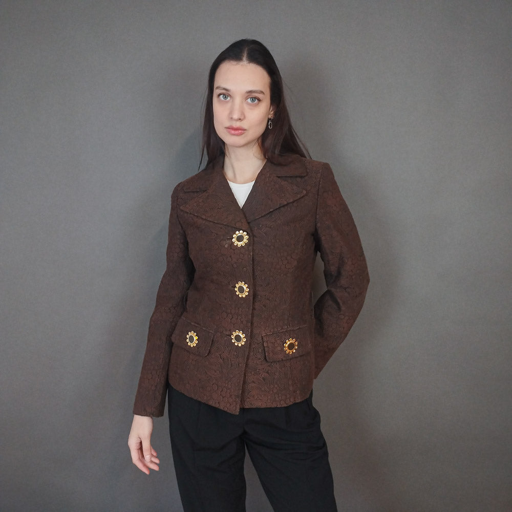 VIN-OUTW-33387 Vintage σακάκι με ανάγλυφα σχέδια S