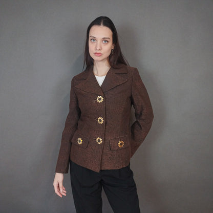 VIN-OUTW-33387 Vintage σακάκι με ανάγλυφα σχέδια S