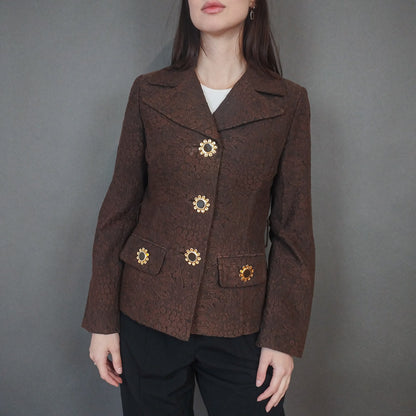 VIN-OUTW-33387 Vintage σακάκι με ανάγλυφα σχέδια S