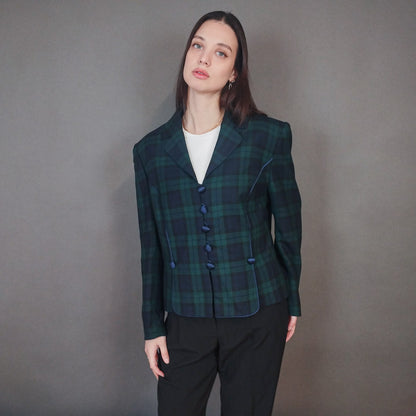 VIN-OUTW-33391 Vintage σακάκι καρό made in Paris M-L