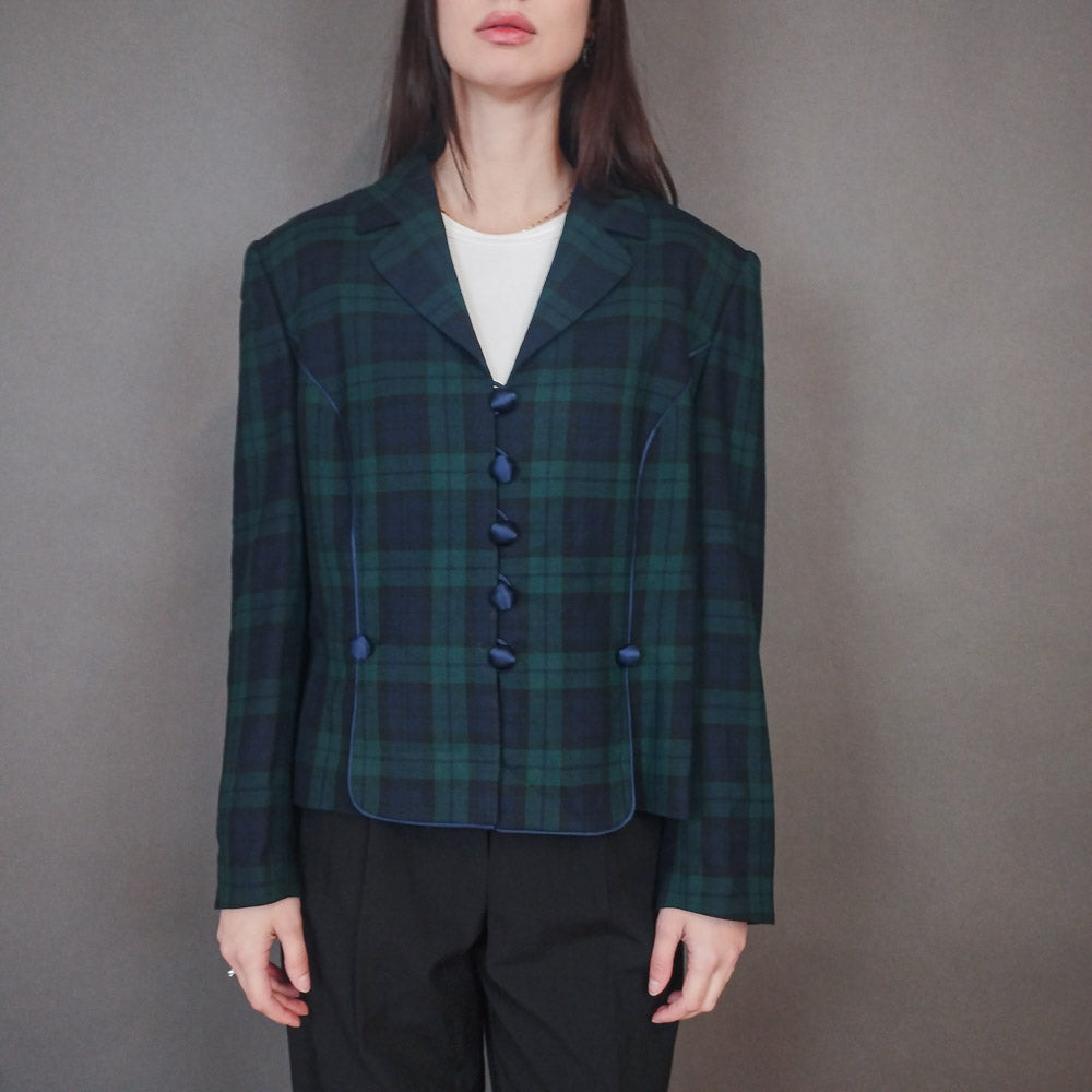 VIN-OUTW-33391 Vintage σακάκι καρό made in Paris M-L