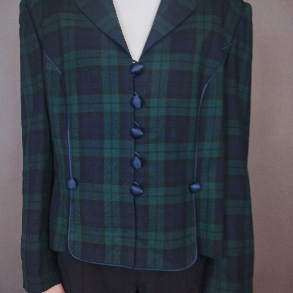 VIN-OUTW-33391 Vintage σακάκι καρό made in Paris M-L