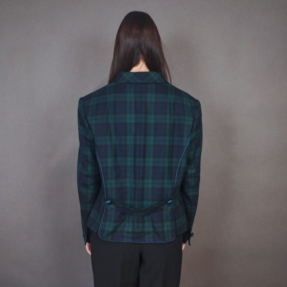 VIN-OUTW-33391 Vintage σακάκι καρό made in Paris M-L