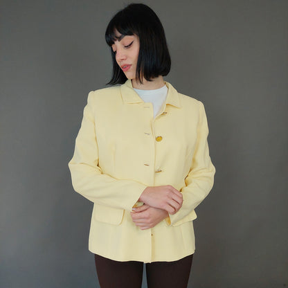 VIN-OUTW-26318 Vintage σακάκι κίτρινο Μ-L