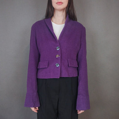 VIN-OUTW-33432 Vintage σακάκι μοβ M