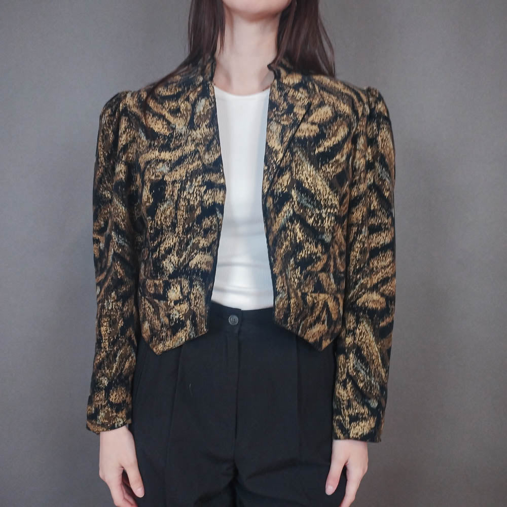 VIN-OUTW-33427 Vintage σακάκι κοτλέ εμπριμέ M