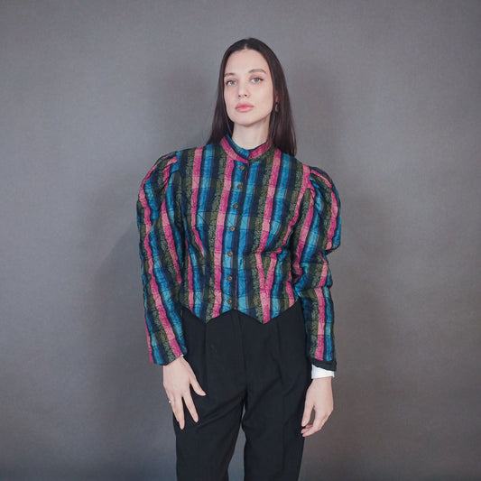 VIN-OUTW-33430 Vintage σακάκι έθνικ εμπριμέ M