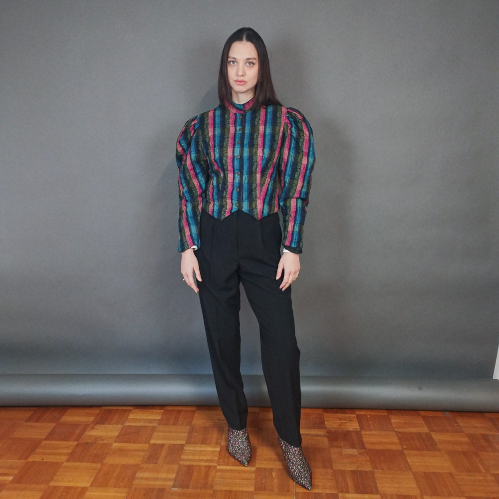 VIN-OUTW-33430 Vintage σακάκι έθνικ εμπριμέ M