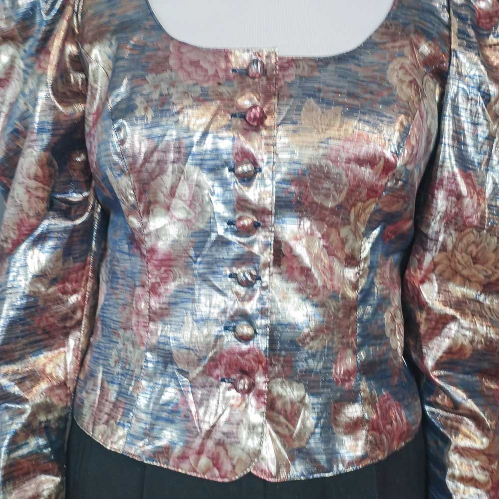 VIN-OUTW-33425 Vintage τοπ μεταλιζέ εμπριμέ L