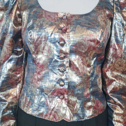 VIN-OUTW-33425 Vintage τοπ μεταλιζέ εμπριμέ L