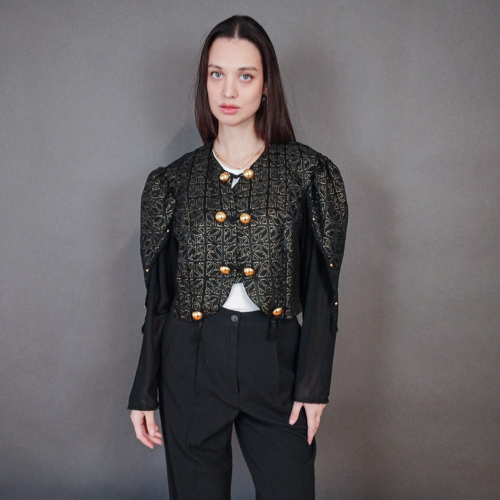 VIN-OUTW-33396 Vintage σακάκι τύπου μπολερό M