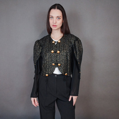 VIN-OUTW-33396 Vintage σακάκι τύπου μπολερό M