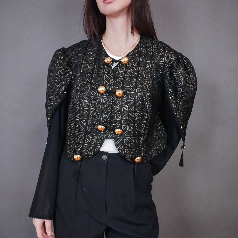 VIN-OUTW-33396 Vintage σακάκι τύπου μπολερό M