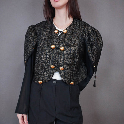 VIN-OUTW-33396 Vintage σακάκι τύπου μπολερό M