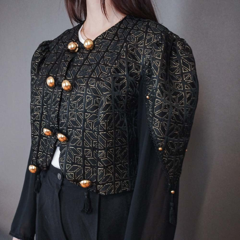 VIN-OUTW-33396 Vintage σακάκι τύπου μπολερό M