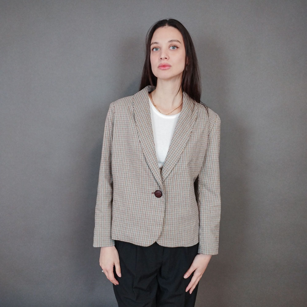 VIN-OUTW-33433 Vintage σακάκι καρό M-L