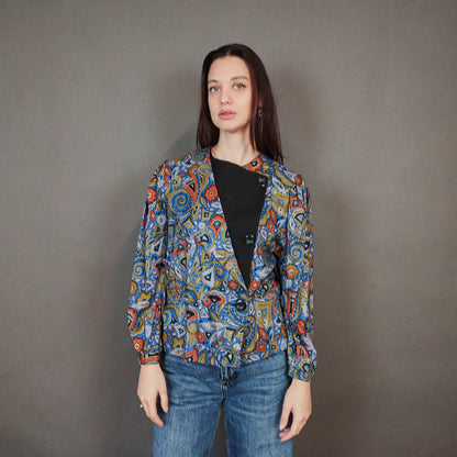 VIN-BLO-33327 Vintage top 80s εμπριμέ Μ