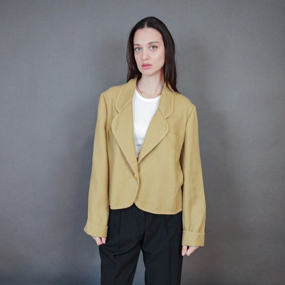 VIN-OUTW-33392 Vintage σακάκι γαλλικό μάλλινο L