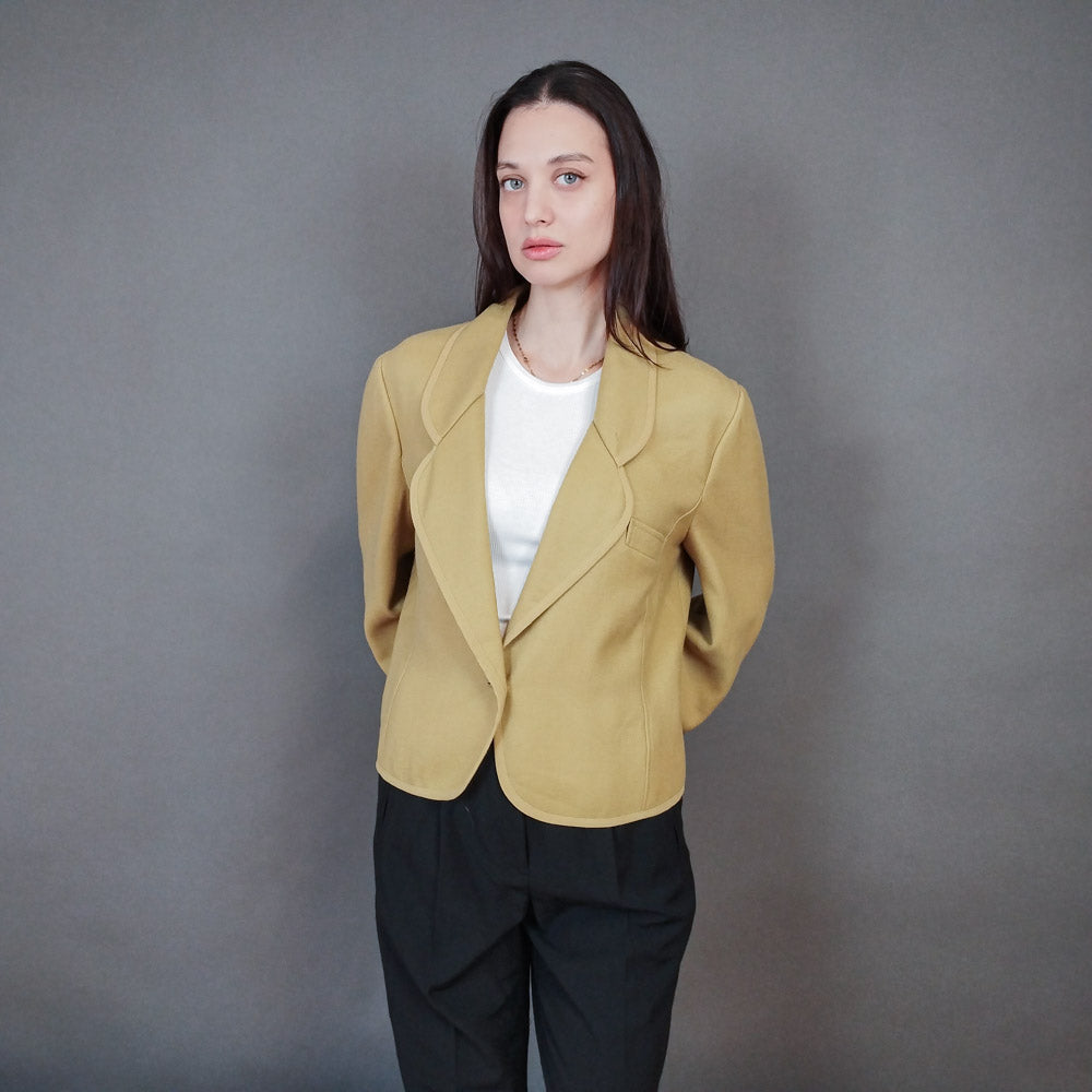 VIN-OUTW-33392 Vintage σακάκι γαλλικό μάλλινο L