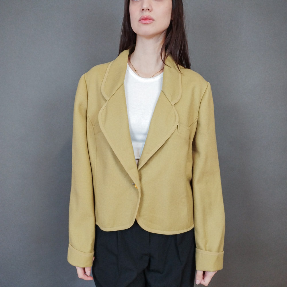 VIN-OUTW-33392 Vintage σακάκι γαλλικό μάλλινο L