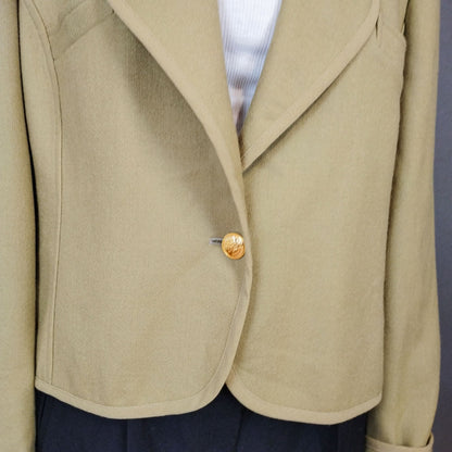 VIN-OUTW-33392 Vintage σακάκι γαλλικό μάλλινο L
