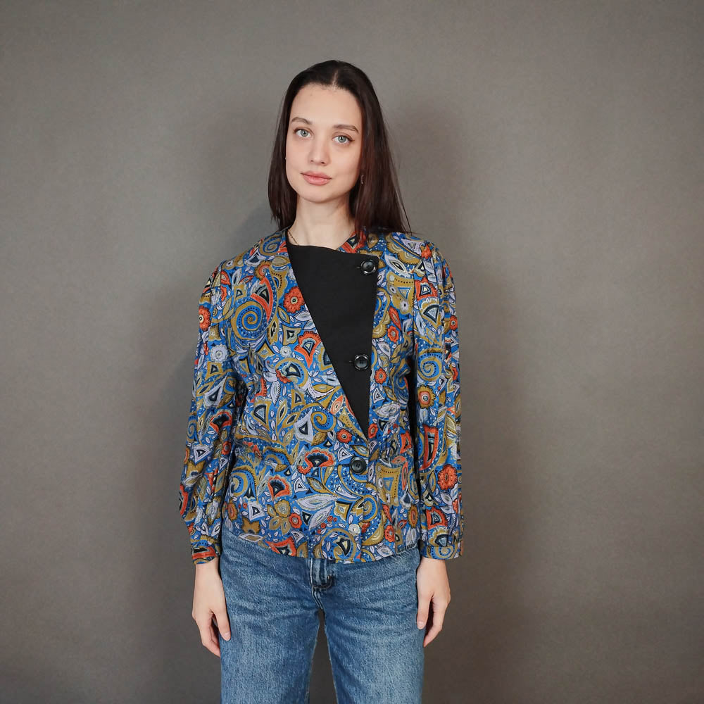 VIN-BLO-33327 Vintage top 80s εμπριμέ Μ