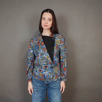 VIN-BLO-33327 Vintage top 80s εμπριμέ Μ