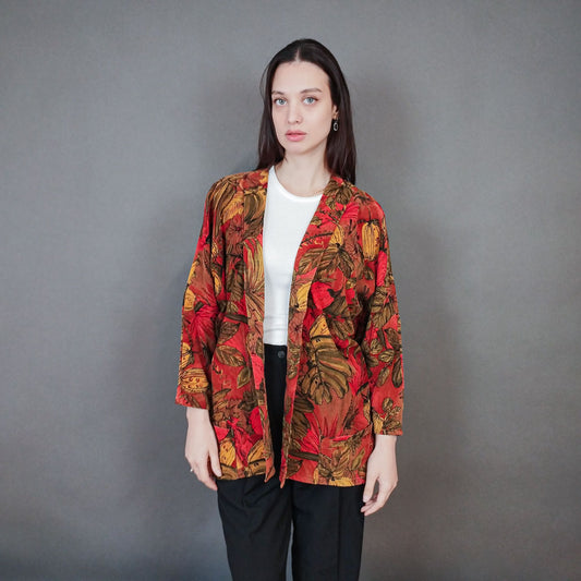 VIN-OUTW-33384 Vintage σακάκι κοτλέ εμπριμέ L