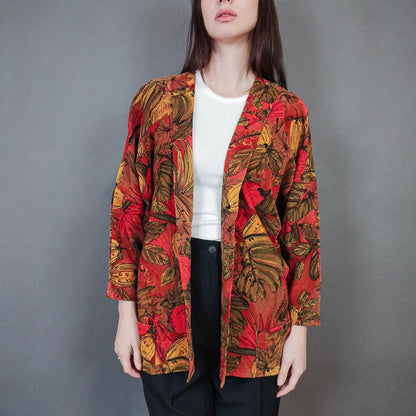 VIN-OUTW-33384 Vintage σακάκι κοτλέ εμπριμέ L