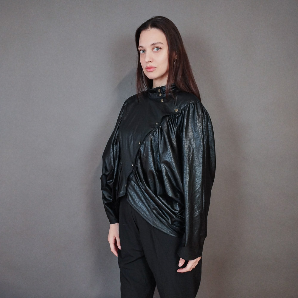 VIN-OUTW-33388 Vintage τοπ μαύρο 80's style M-L