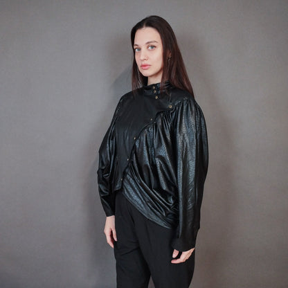 VIN-OUTW-33388 Vintage τοπ μαύρο 80's style M-L