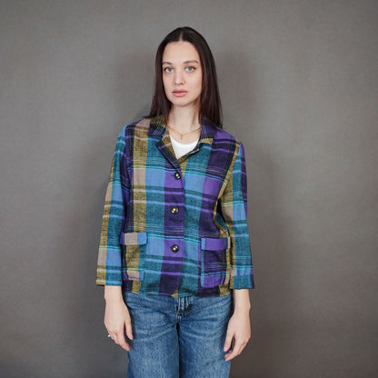 VIN-OUTW-33328 Vintage σακάκι καρό Μ