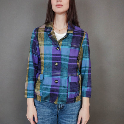 VIN-OUTW-33328 Vintage σακάκι καρό Μ-L