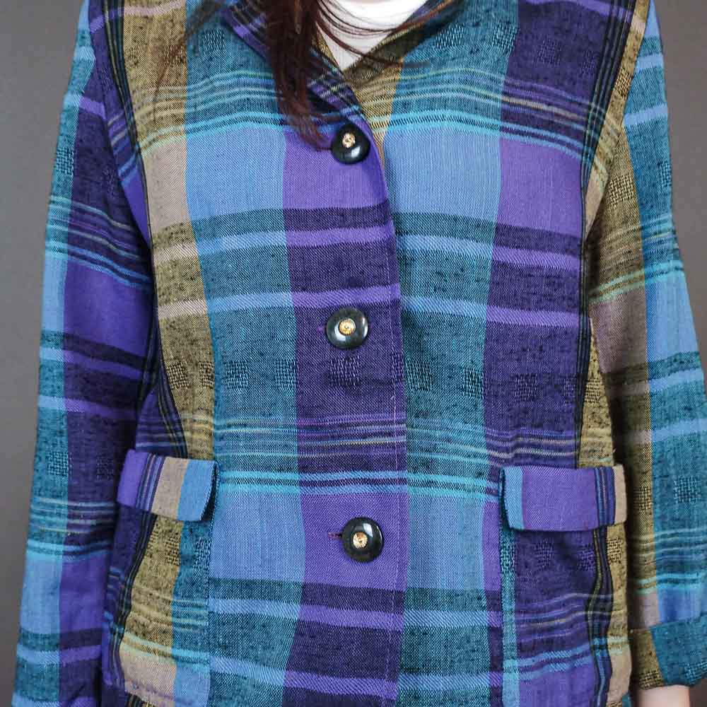 VIN-OUTW-33328 Vintage σακάκι καρό Μ