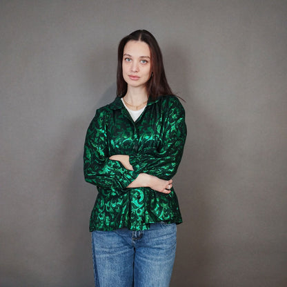 VIN-BLO-33329 Vintage top-ζακέτα 80s λούρεξ L-XL