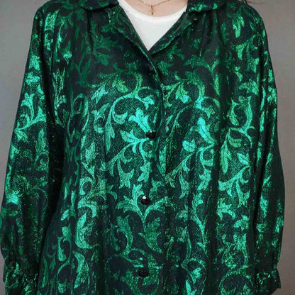 VIN-BLO-33329 Vintage top-ζακέτα 80s λούρεξ L-XL