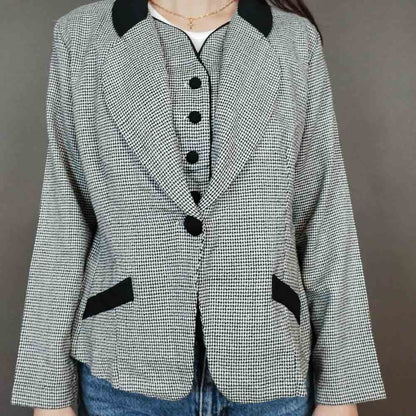 VIN-OUTW-33330 Vintage σακάκι καρό pied de poule S