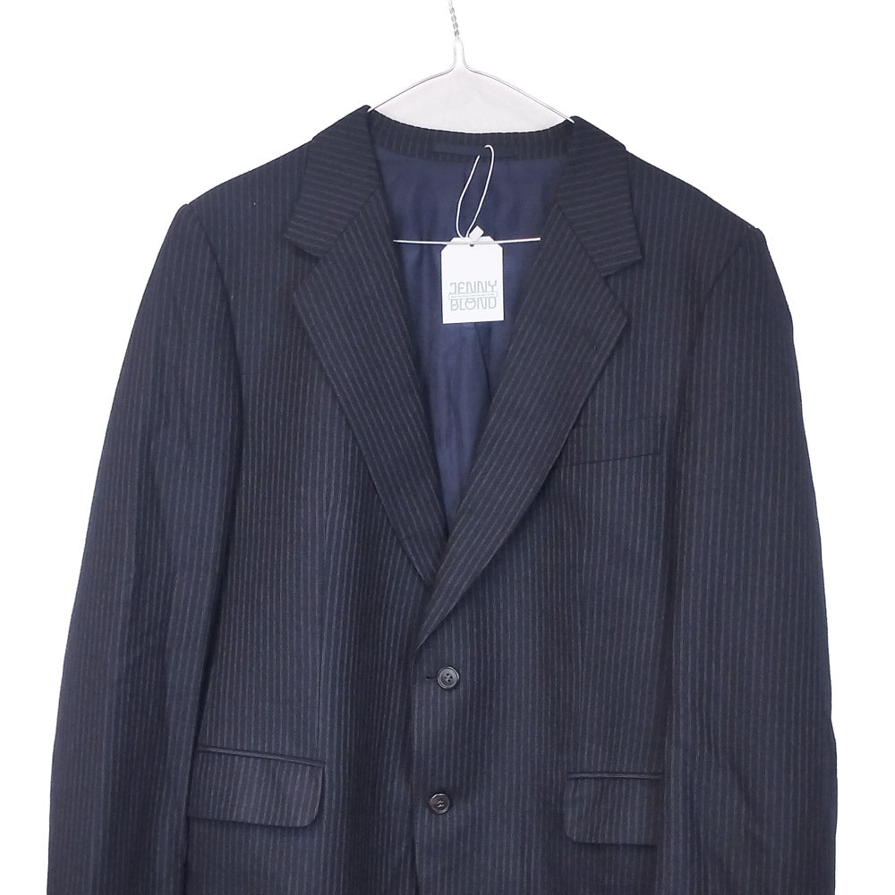 VIN-OUTW-32457 Vintage σακάκι μάλλινο ριγέ μπλε Μ