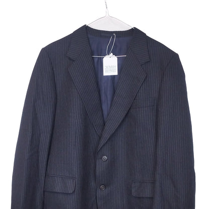 VIN-OUTW-32457 Vintage σακάκι μάλλινο ριγέ μπλε Μ