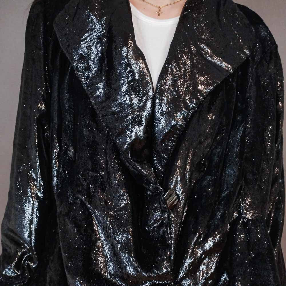 VIN-OUTW-33331 Vintage σακάκι μαύρο φαντεζί L