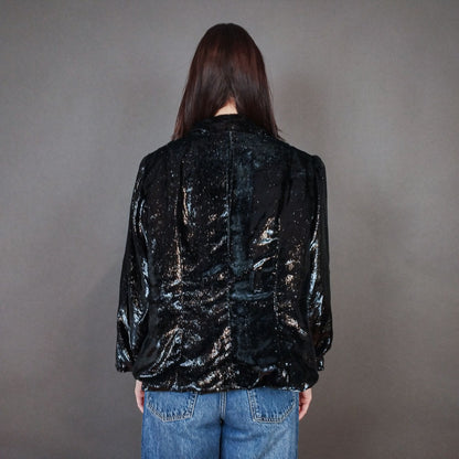 VIN-OUTW-33331 Vintage σακάκι μαύρο φαντεζί L