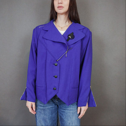 VIN-OUTW-33332 Vintage σακάκι 80s μοβ M-L